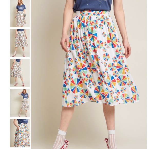 Modcloth Dresses & Skirts - 🌈Rainbow Pin wheel Skirt🍭
